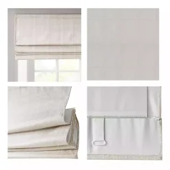 Kirklands Home Curtains & Drapes|Basketweave Cordless Roman Shade, 27 in. Ivory