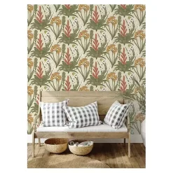 Kirklands Home Wall Murals & Wallpaper|Botanical Villa Peel & Stick Wallpaper Ivory