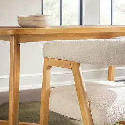 Kirklands Home Dining Chairs|Boucle Curved Ezra Dining Chairs, Set of 2 Ivory