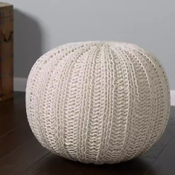 Discount Cable Knit Pouf Poufs & Floor Cushions