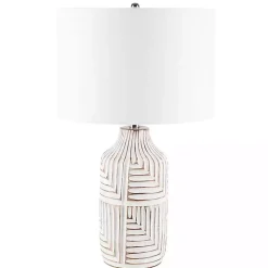 Kirklands Home Table Lamps|Ivory Carved Wood Dianne Table Lamp White