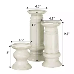 Best Ceramic Column Pillar Holders, Set of 3 Candle Holders