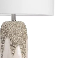 Kirklands Home Table Lamps|Ivory Ceramic Textured Base Table Lamp White