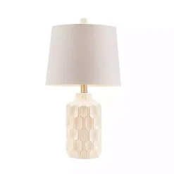 Kirklands Home Table Lamps|Ivory Contour Ceramic Table Lamp White