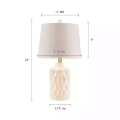 Kirklands Home Table Lamps|Ivory Contour Ceramic Table Lamp White