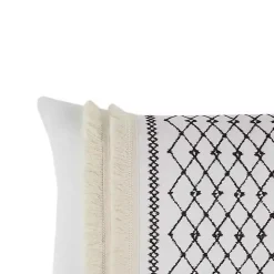 Outlet Ivory Cotton Embroidered Tassel Accent Pillow Pillows