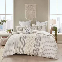 Outlet Ivory Cotton Embroidered Tassel Accent Pillow Pillows