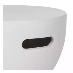 Kirklands Home Outdoor Tables|Drum Accent Table with Handles Ivory