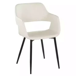 Kirklands Home Dining Chairs|Faux Leather Marge Dining Chairs, Set of 2 Ivory