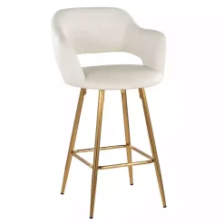 Kirklands Home Bar Stools & Counter Height Stools|Faux Leather Marge Counter Stools, Set of 2 Ivory