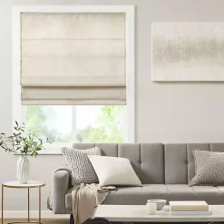 Kirklands Home Curtains & Drapes|Faux Silk Room Darkening Roman Shade, 33 in. Ivory