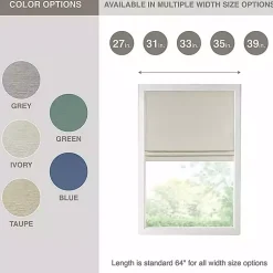 Kirklands Home Curtains & Drapes|Faux Silk Room Darkening Roman Shade, 33 in. Ivory