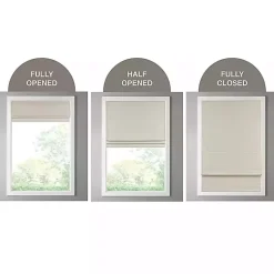 Kirklands Home Curtains & Drapes|Faux Silk Room Darkening Roman Shade, 33 in. Ivory