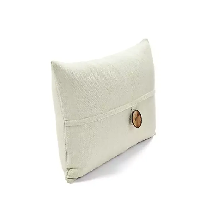 Sale Linen and Button Lumbar Pillow Cover Pillows