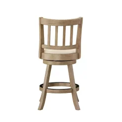 Kirklands Home Bar Stools & Counter Height Stools|Linen Slat Back Swivel Counter Stool Ivory