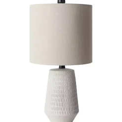 Kirklands Home Table Lamps|Modern Etched Table Lamp Ivory