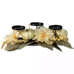 Online Pumpkin and Dahlia Candle Centerpiece Arrangements & Greenery