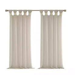 Kirklands Home Curtains & Drapes|Rosette Tab Top Curtain Panel, 84 in. Ivory