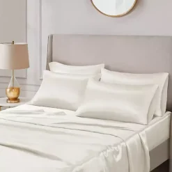 Kirklands Home Bed Sheets|Satin 6-pc. Full Sheet Set Ivory