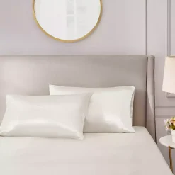 Kirklands Home Bed Sheets|Satin Standard 2-pc. Pillow Case Set Ivory