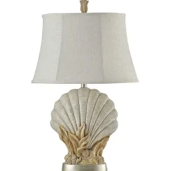 Kirklands Home Table Lamps|Scallop Table Lamp Ivory