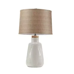 Kirklands Home Table Lamps|Ivory Textured Ceramic Boho Table Lamp Brown