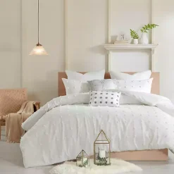 Kirklands Home Duvets|Tufted Cotton 7-pc. Full/Queen Duvet Set Ivory