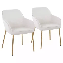 Kirklands Home Dining Chairs|Upholstered Daniella Dining Chairs, Set of 2 Ivory