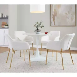 Kirklands Home Dining Chairs|Upholstered Daniella Dining Chairs, Set of 2 Ivory