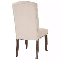 Kirklands Home Dining Chairs|Upholstered Nailhead Trim Dining Chair Ivory