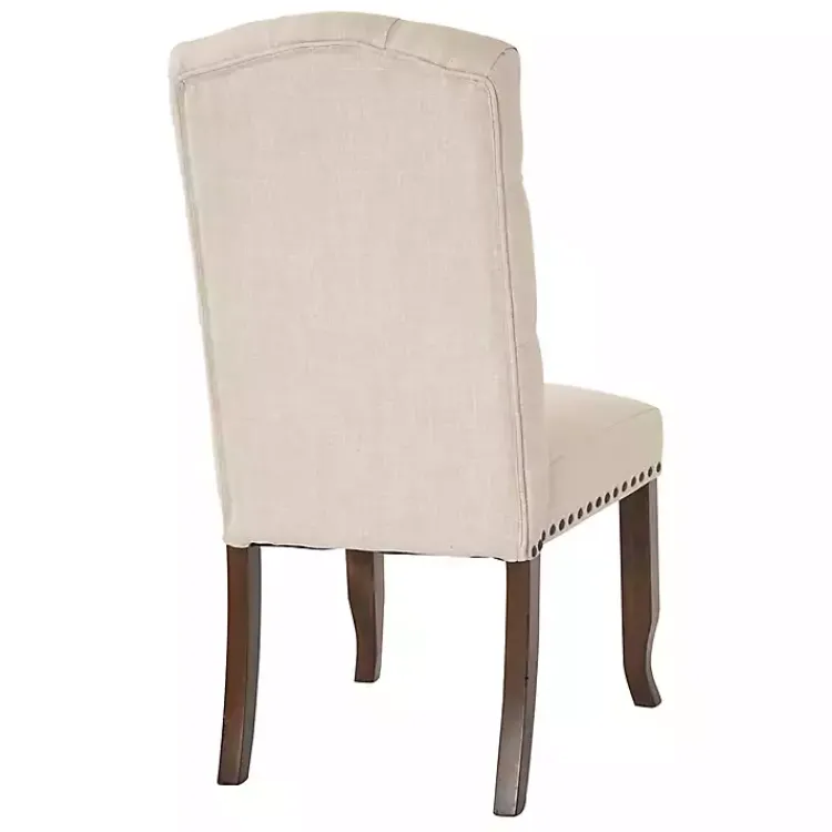 Kirklands Home Dining Chairs|Upholstered Nailhead Trim Dining Chair Ivory