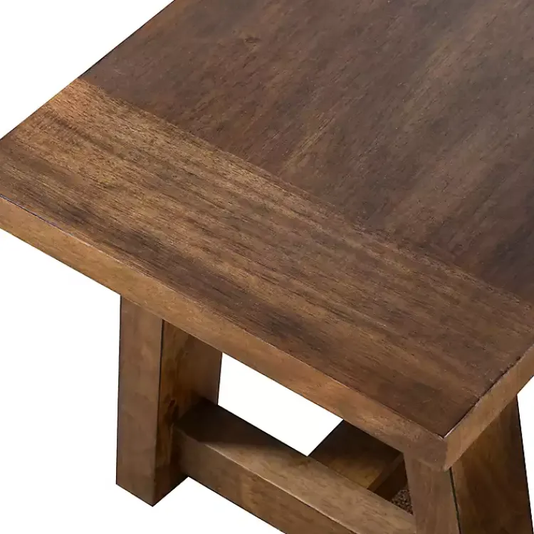 Kirklands Home Dining Chairs|Upholstered Rustic Wood Katie Dining Bench Ivory