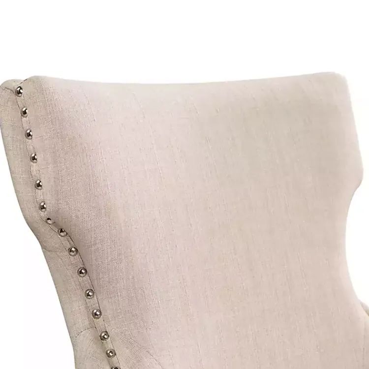 Kirklands Home Dining Chairs|Upholstered Wingback Dining Chairs, Set of 2 Ivory