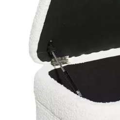 Kirklands Home Benches & Ottomans|Upholstered Wood Leg Storage Bench Ivory