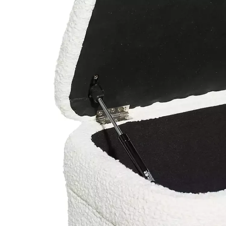 Kirklands Home Benches & Ottomans|Upholstered Wood Leg Storage Bench Ivory