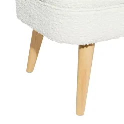 Kirklands Home Benches & Ottomans|Upholstered Wood Leg Storage Bench Ivory