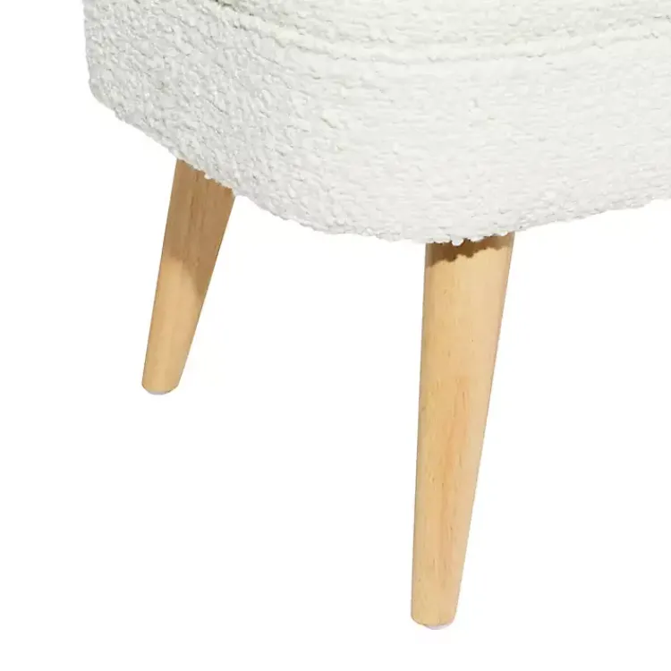 Kirklands Home Benches & Ottomans|Upholstered Wood Leg Storage Bench Ivory