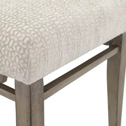 Kirklands Home Dining Chairs|Upholstered Wooden Dining Chairs, Set of 2 Ivory