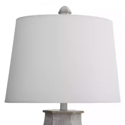 Kirklands Home Table Lamps|Ivory Wirebrushed Oval Table Lamp White