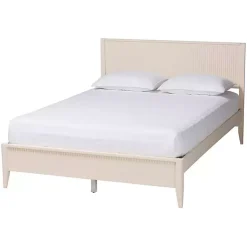 Kirklands Home Beds & Headboards|Wood Fluted Headboard Primrose King Bed Ivory