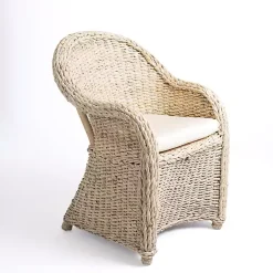 Kirklands Home Dining Chairs|Woven Rattan Dining Chair Ivory