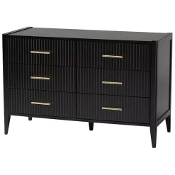 Kirklands Home Cabinets & Sideboards|James 6-Drawer Dresser Black