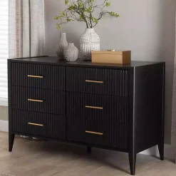 Kirklands Home Cabinets & Sideboards|James 6-Drawer Dresser Black