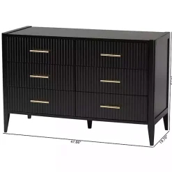 Kirklands Home Cabinets & Sideboards|James 6-Drawer Dresser Black