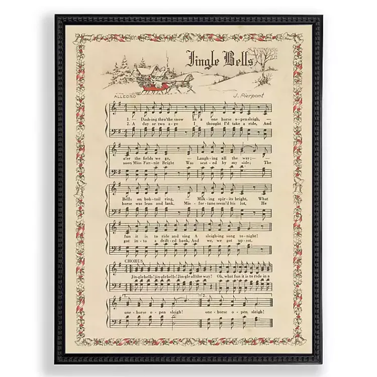 Sale Jingle Bells Christmas Hymn Wall Plaque Christmas Art & Wall Decor