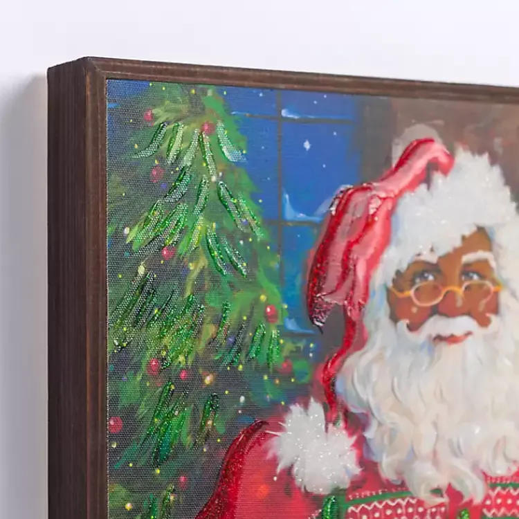 Sale Jolly Santa Cookies and Hot Cocoa Canvas Art Print Christmas Art & Wall Decor