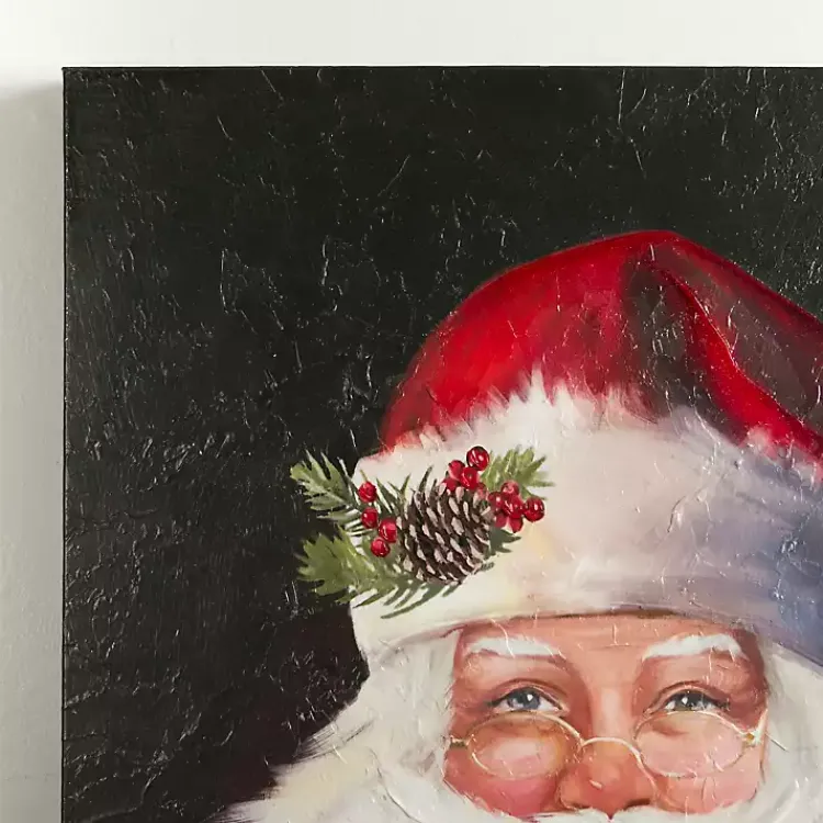 Sale Jolly Santa with Bells Canvas Art Print Christmas Art & Wall Decor