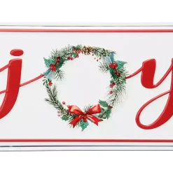 Best Joy Christmas Wreath Metal Wall Sign Christmas Art & Wall Decor