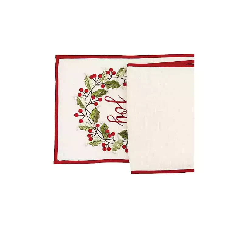 New Joy Holly Wreath Table Runner Christmas Dining & Entertaining
