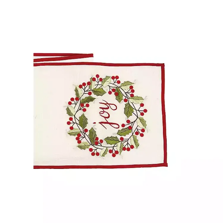 New Joy Holly Wreath Table Runner Christmas Dining & Entertaining